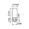 Размеры лампы W3W 12v 3w